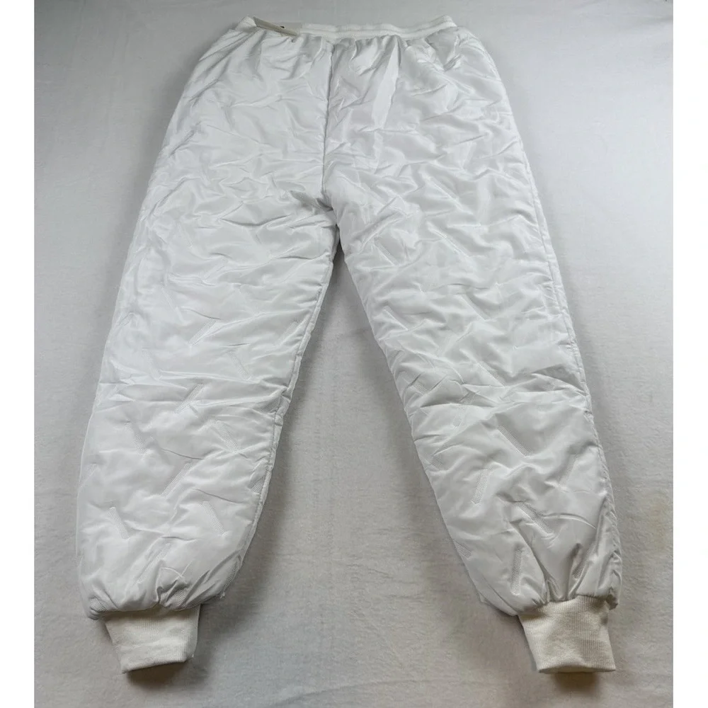 I Believe White Quilted Snow Pants Women's L